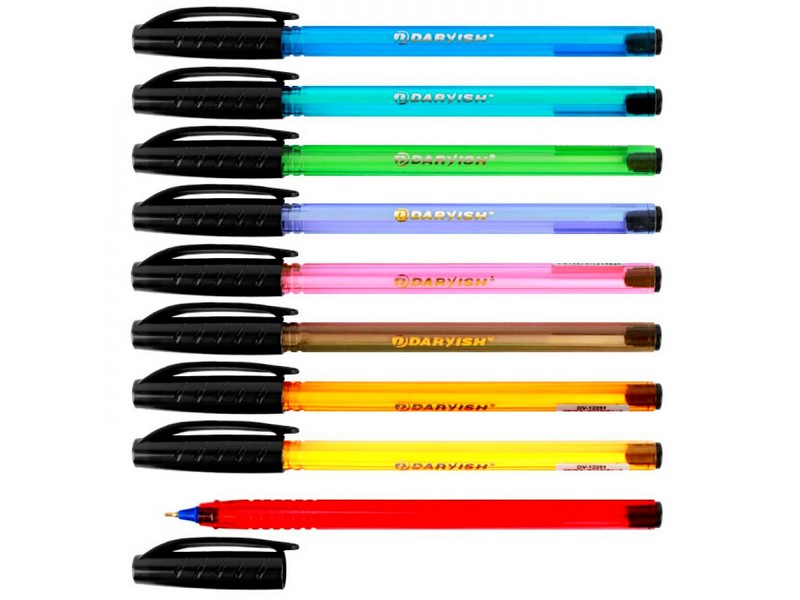 Ручка масляная DARVISH прозрачный цветной корпус 0,7мм СИНЯЯ (12шт/уп)