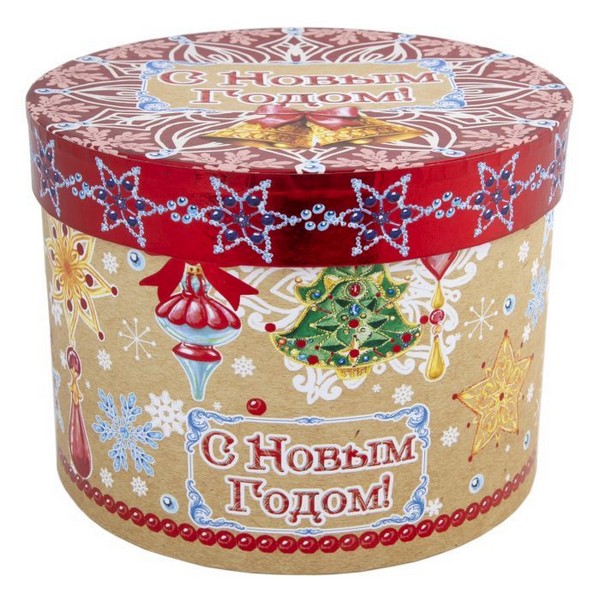 Коробка одинарная «НОВОГОДНИЕ КОЛОКОЛЬЧИКИ» 16*16*12,5см 78452
