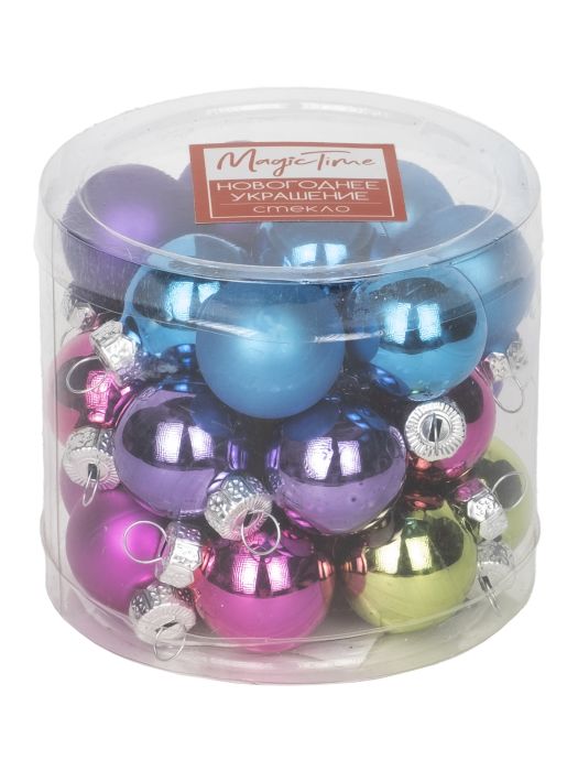 Купить оптом Набор ШАРЫ ЦВЕТНЫЕ из стекла 2,5 см (24шт/уп) 89656 в Луганске