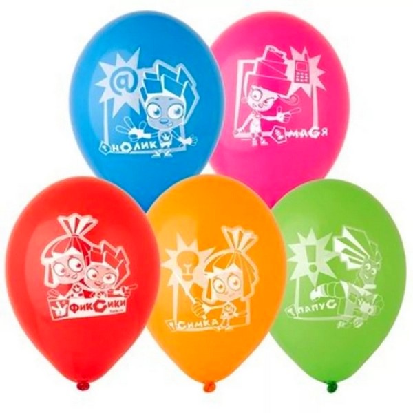 Набор воздушных шаров с рисунком «Фиксики» 12" 50шт/уп