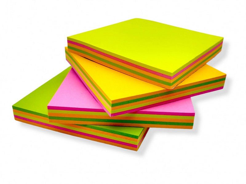 Бумага для заметок с клеевым краем 5 цветов неон 76*76 мм 100 л NB-E304