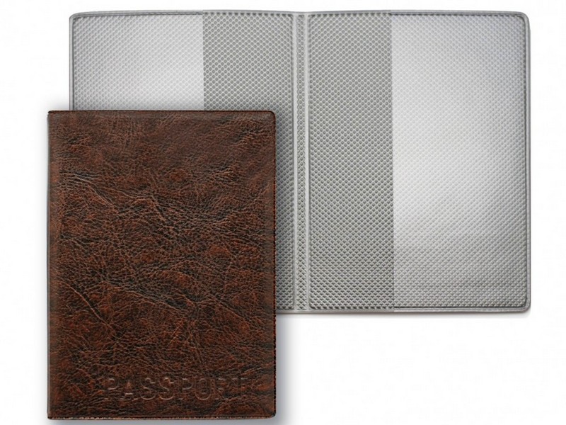 Обложка для паспорта коричневая