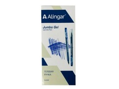 56817 [AL849 син]Ручка гелевая «ALINGAR. Jumbo GeL" прозрачный трехгранный корпус 0,5мм СИНЯЯ (12шт/уп)