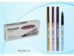 56825 [PS-307]Ручка масляная «PIANO TEMPT» цветной корпус 0,5мм СИНЯЯ (12шт/уп)