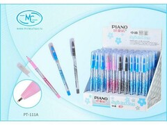 56827 [PT-111A]Ручка масляная «PIANO» цветной прозрачный корпус 0,5мм СИНЯЯ (50шт/уп)
