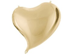 56990 [123091]Шар-сердце «Изгиб» белое золото 46 см