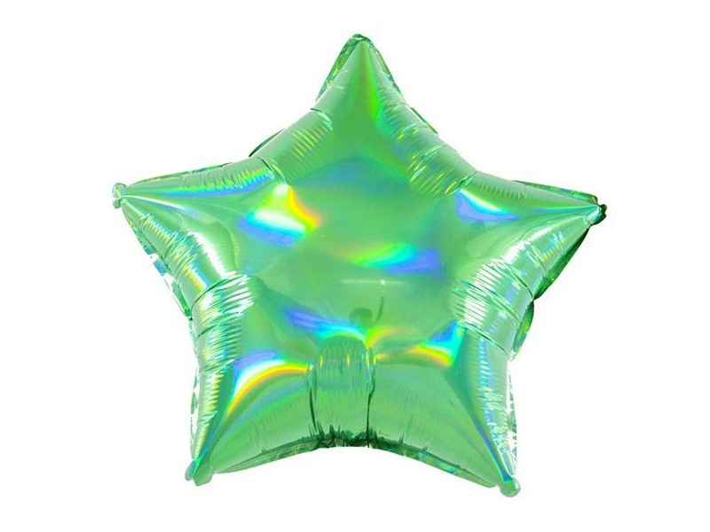 Шар-звезда «Перламутровый блеск» зеленый, голография 46 см