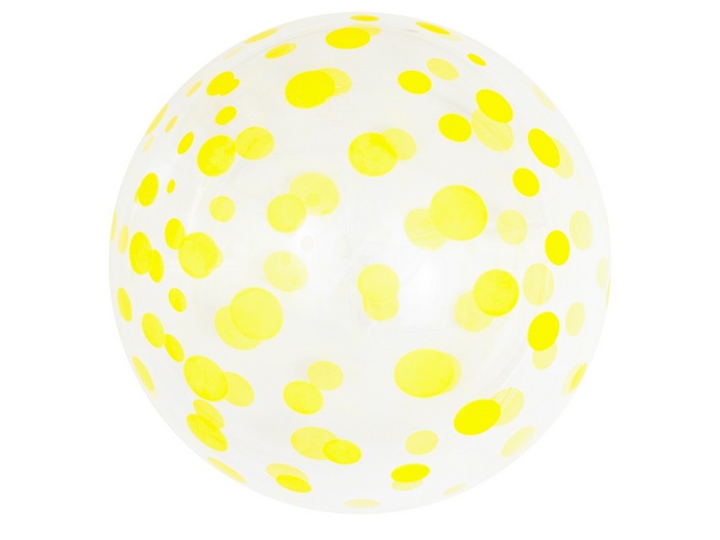 Шар «Deco Bubble. Желтое конфетти» прозрачный 19 см