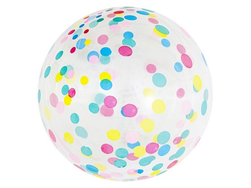 Шар «Deco Bubble. Разноцветное конфетти» прозрачный 19 см
