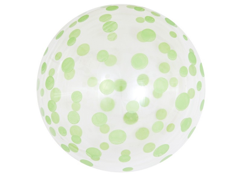 Шар «Deco Bubble. Зеленое конфетти» прозрачный 19 см