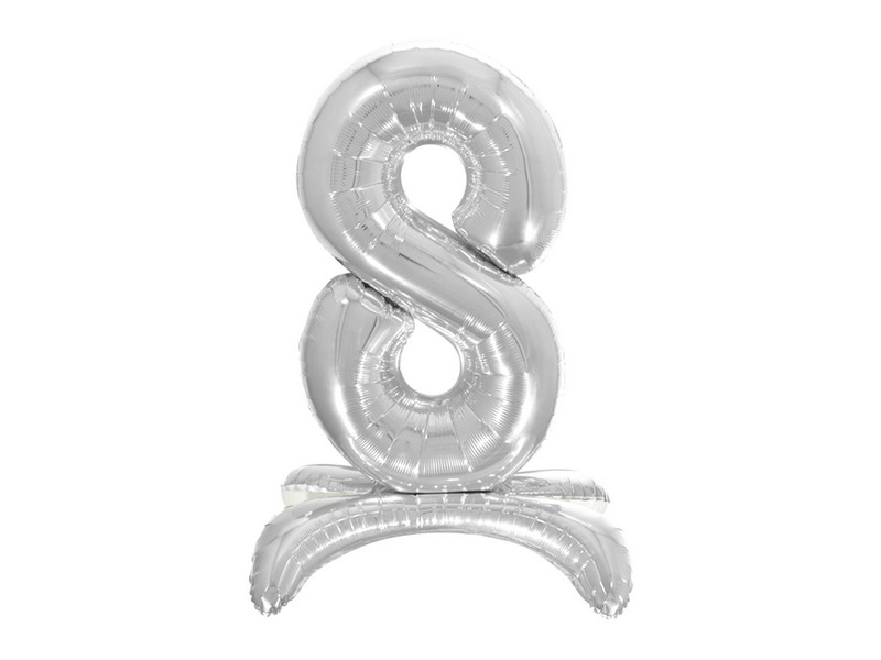 Шар-цифра «8» на подставке серебро 81 см