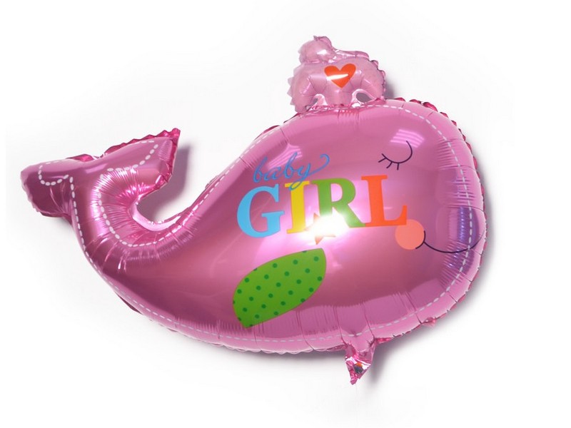 Шар-фигура «Маленький кит для девочки» розовый 84 см