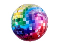 57034 [180050]Шар-сфера 3D «Яркое диско» разноцветный градиент 61 см