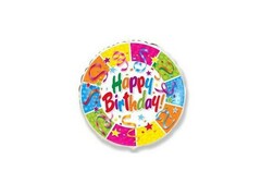 57071 [401550]Шар-круг «Happy Birthday!» (вечеринка) 46 см