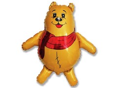 57085 [901618]Шар-фигура «Медвежонок с красным шарфом» желтый 84 см