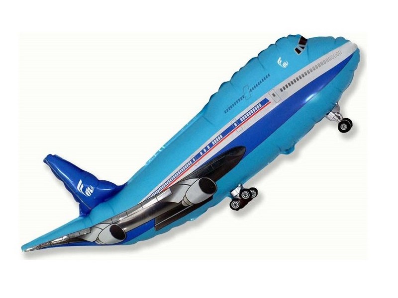 Шар-фигура «Самолет» голубой 99 см