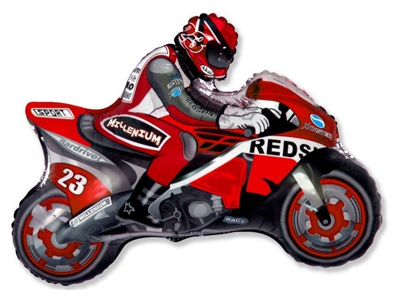 Шар-фигура «Мотоцикл» красный 79 см