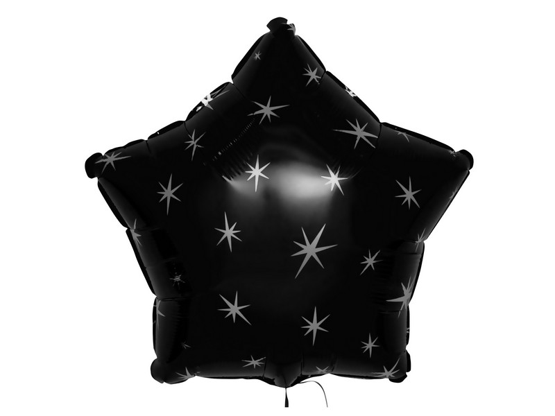 Шар-звезда «Серебряные искры» черный 46 см