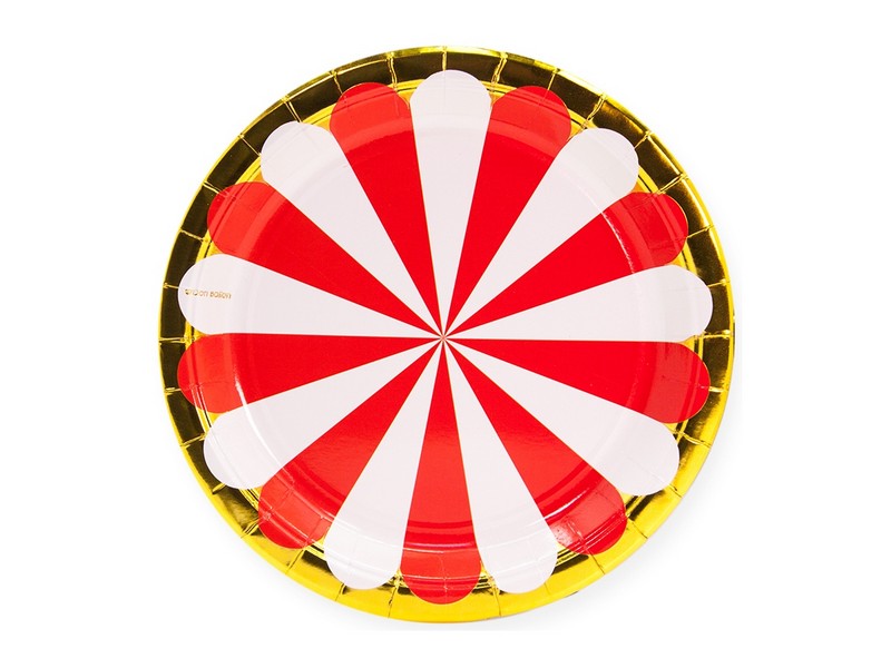 Набор тарелок «Красно-белый» 18 см 6 шт