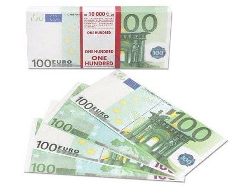 Деньги шуточные «100 Евро» 16*7 см 98 шт