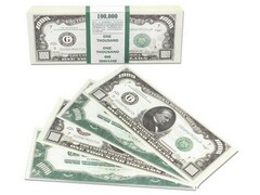 57317 [9-50-0010]Деньги шуточные «1000 Долларов» 16*7 см 98 шт
