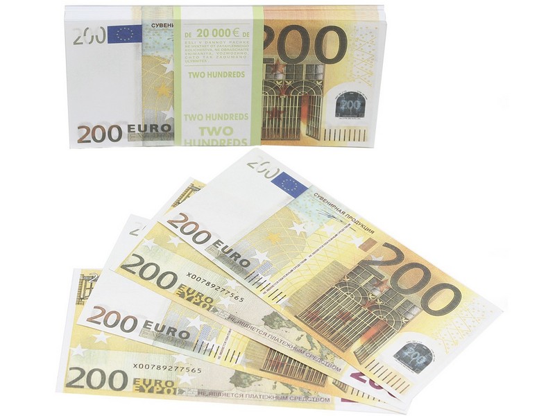 Деньги шуточные «200 Евро» 16*7 см 98 шт