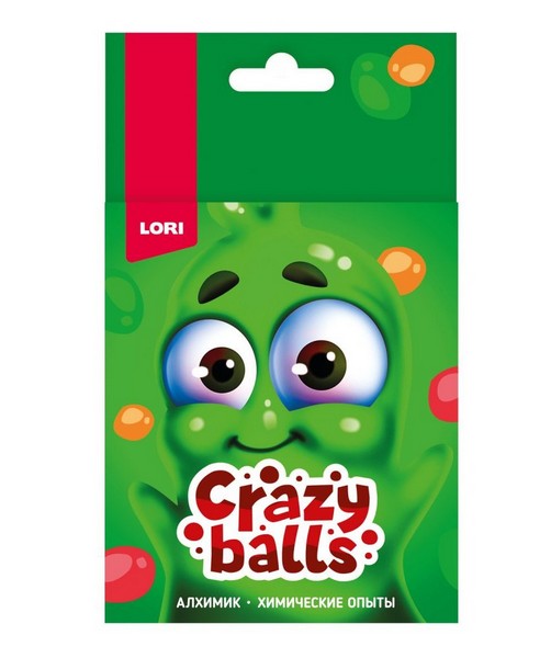 Химические опыты "Crazy Balls" оранжевые, зеленые и сиреневые шарики"