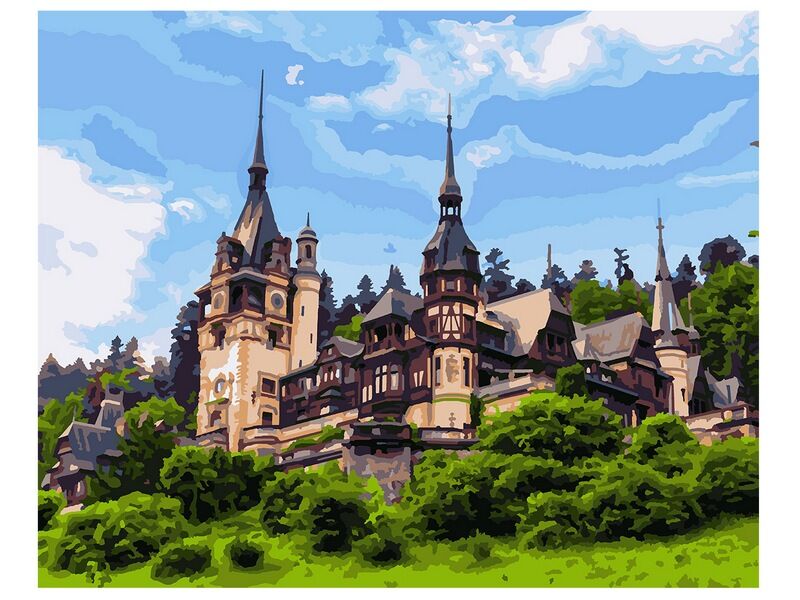 Купить оптом Холст с красками 40х50 см по номерам. ЗАМОК ПЕЛЕШ в Луганске