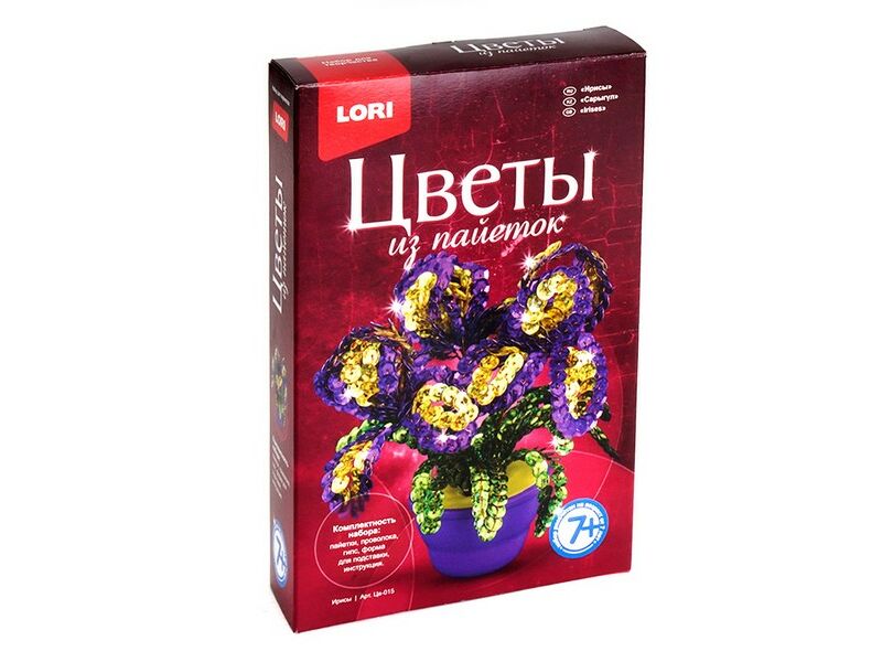 Купить оптом Цветы из пайеток "Ирисы" 7+ в Луганске