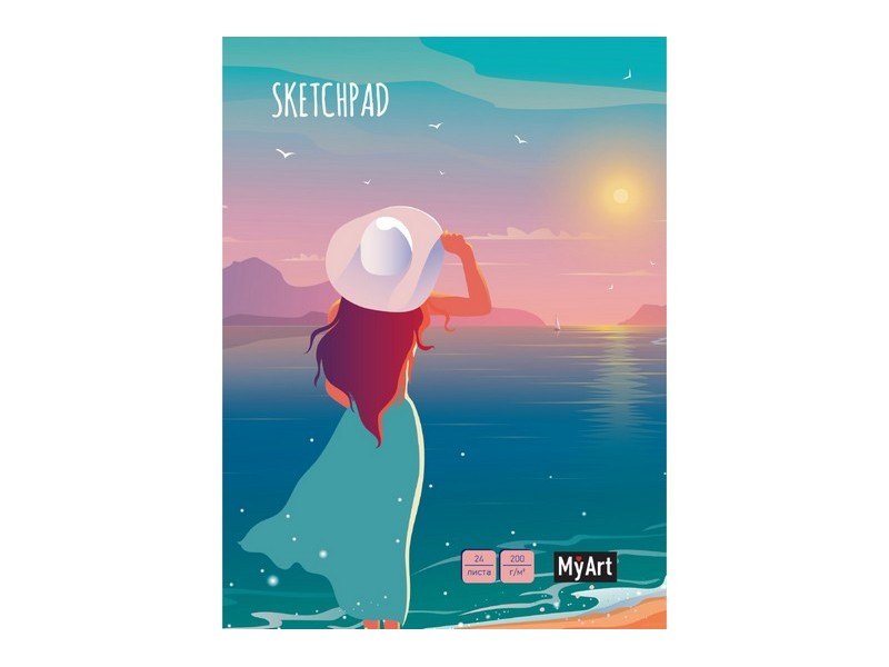 Купить оптом MyArt. СКЕТЧБУК 230*162 мм 24 л ДЕВУШКА (отрыв. блок, глян. лам.) в Луганске