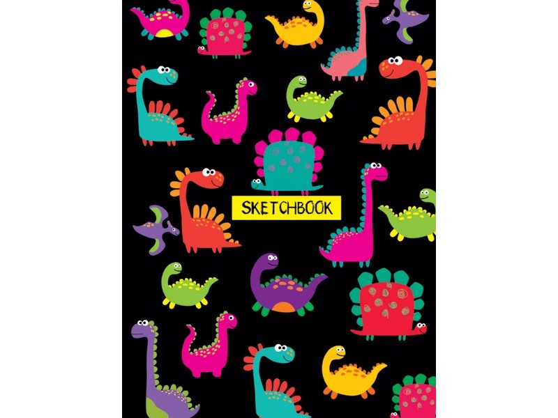 Купить оптом СКЕТЧБУК А5 80 л ДИНОЗАВРИКИ (7БЦ, мат. лам., на резинке) в Луганске
