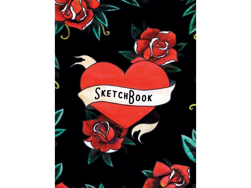 СКЕТЧБУК А5 80 л СЕРДЦЕ (7БЦ, мат. лам., на резинке)