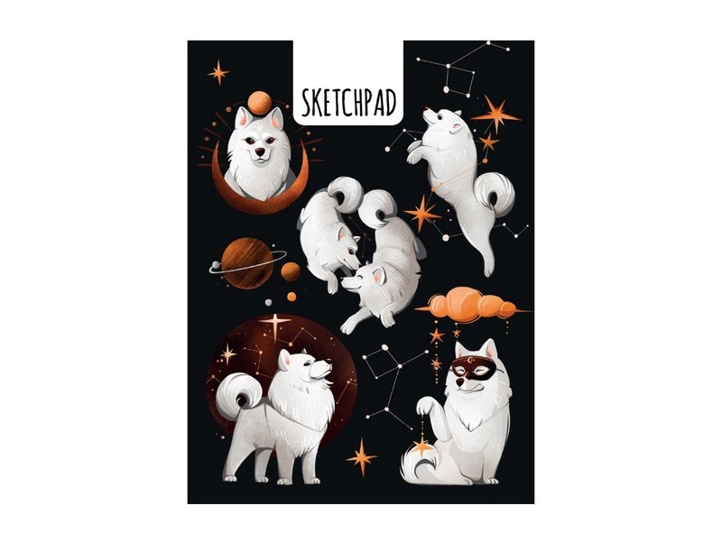 СКЕТЧБУК А5 40 л СОБАКИ (отрыв. блок, глян. лам.)