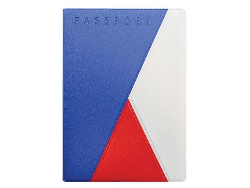 Обложка для паспорта «Трио» голубая