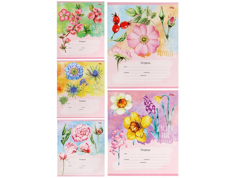 Купить оптом Тетрадь КЛЕТКА 24л. ЦВЕТОЧНОЕ ВЕЛИКОЛЕПИЕ (цвет. мелов. обл.) в Луганске