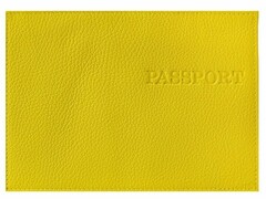 59292 [ОП-5449]Обложка для паспорта из натуральной кожи желтая ОП-5449