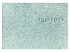Обложка для паспорта из натуральной кожи мята ОП-5454