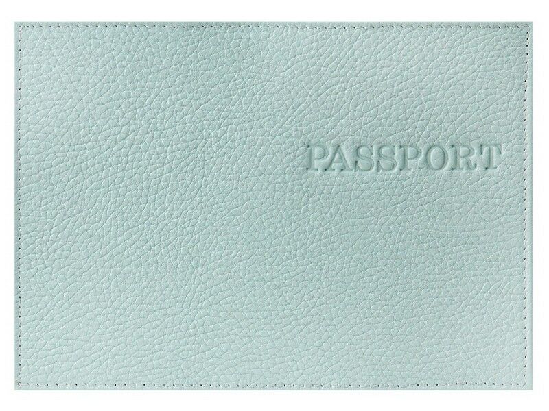 Обложка для паспорта из натуральной кожи мята ОП-5454