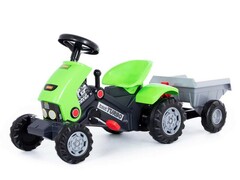 59604 [52742]Каталка-трактор с педалями "Turbo-2" с полуприцепом зелёная