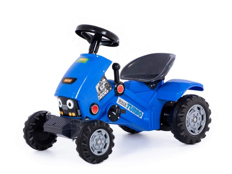 Каталка-трактор с педалями "Turbo-2" синяя