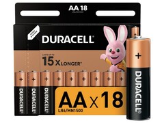 59821 []Батарейки пальчиковые DURACELL (щелочные, 1,5 V) 18 шт/уп