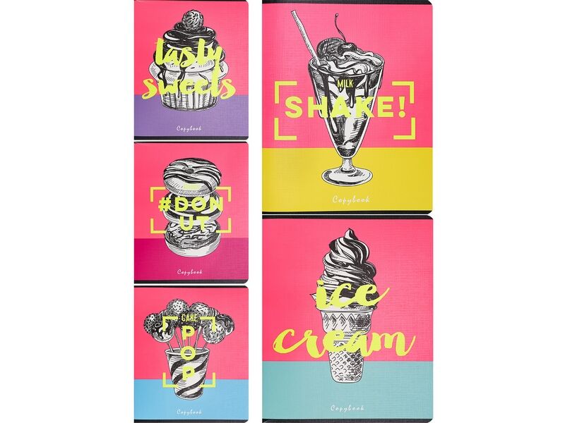 Тетрадь КЛЕТКА 48л «ВКУСНЕЙШИЕ СЛАДОСТИ» (цвет. мелов. обл., лен)