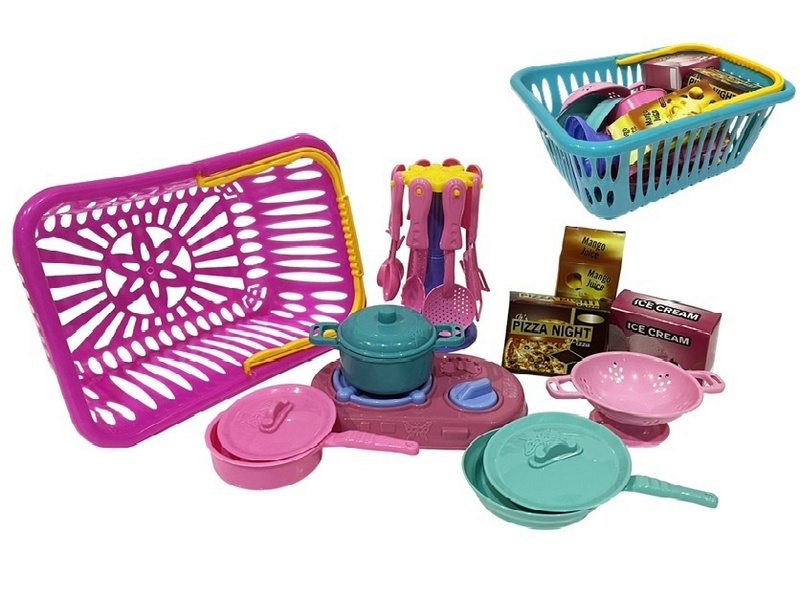 Набор посуды 21 предмет в корзинке 5031