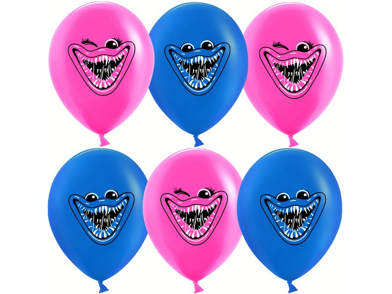 Набор воздушных шаров «Зубастики» синий/фуше, пастель 12'' 25 шт