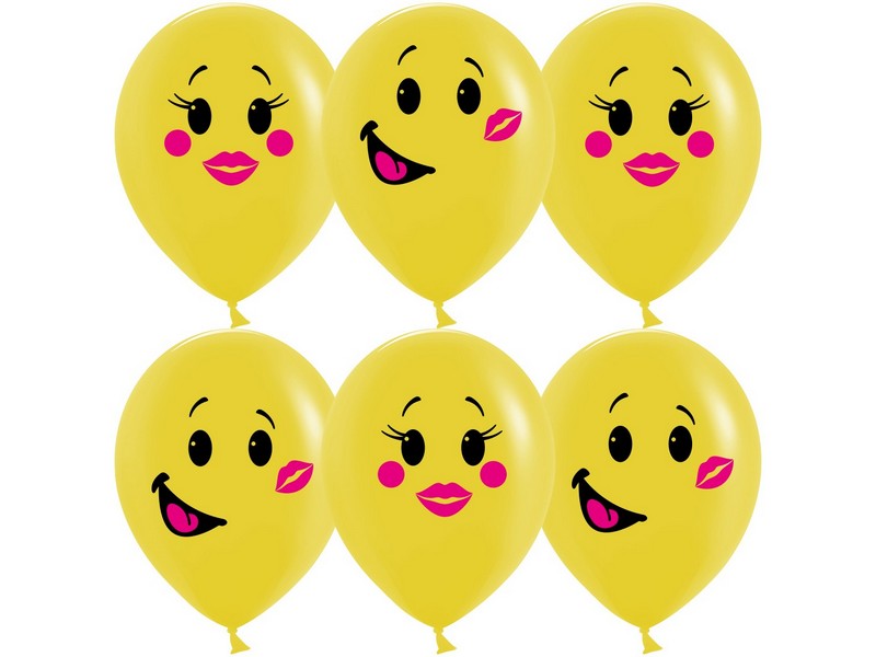 Набор воздушных шаров «Озорные смайлы» желтый, пастель 12'' 25 шт
