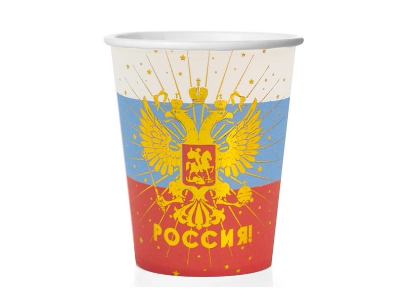 Купить оптом Набор стаканов «Россия! (герб). Триколор» 250 мл 6 шт в Луганске