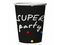 60513 [77437]Набор стаканов «Друзья. Super Party» черный 250 мл 6 шт