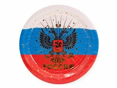 60524 [690010]Набор тарелок «Россия! (герб). Триколор»  23 см 6 шт