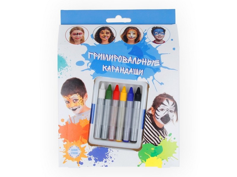 Гримировальные карандаши «Классики» 6 цветов 6 шт