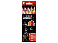 61427 [58579]Набор цветных трехгранных карандашей «ЖИРАФИК» 18 цветов